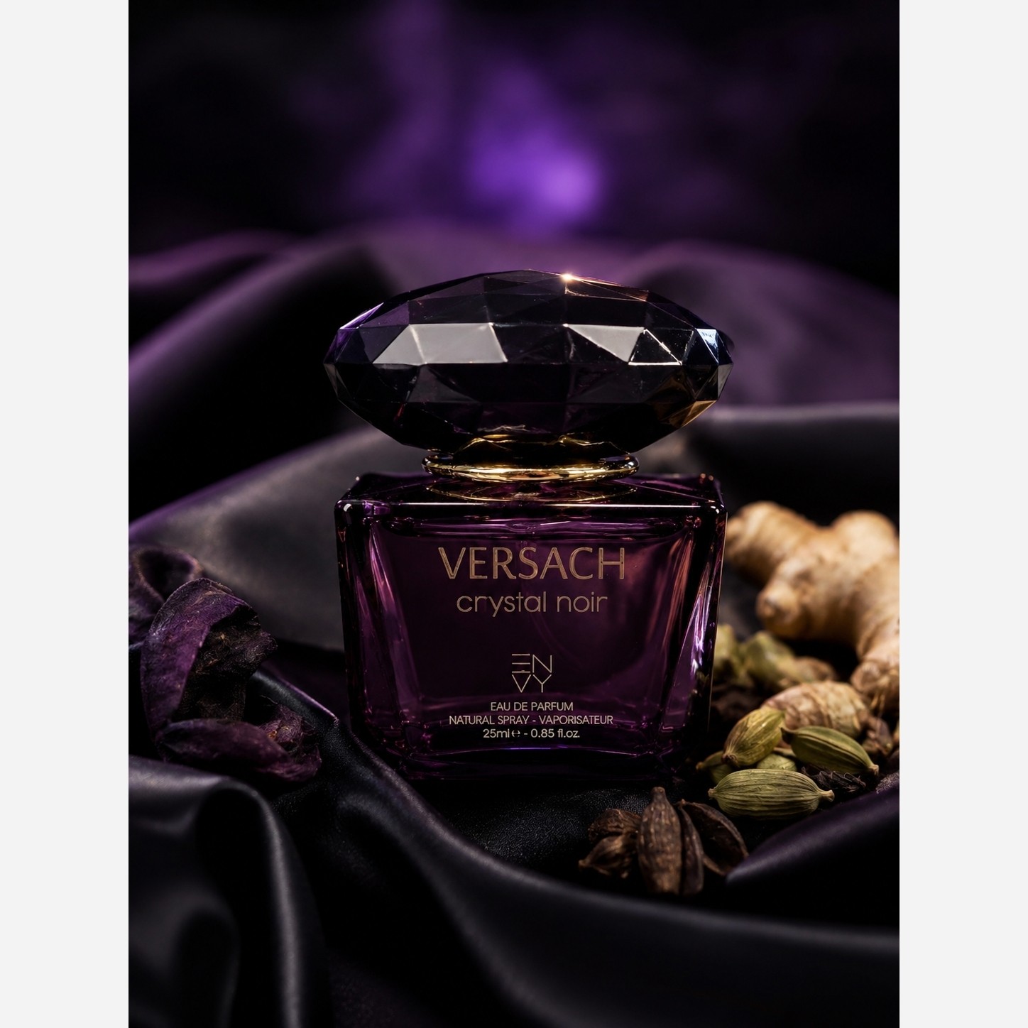 عطر جیبی زنانه Envy مدل Versach Crystal Noir ح 25 میل - گرم و تلخ