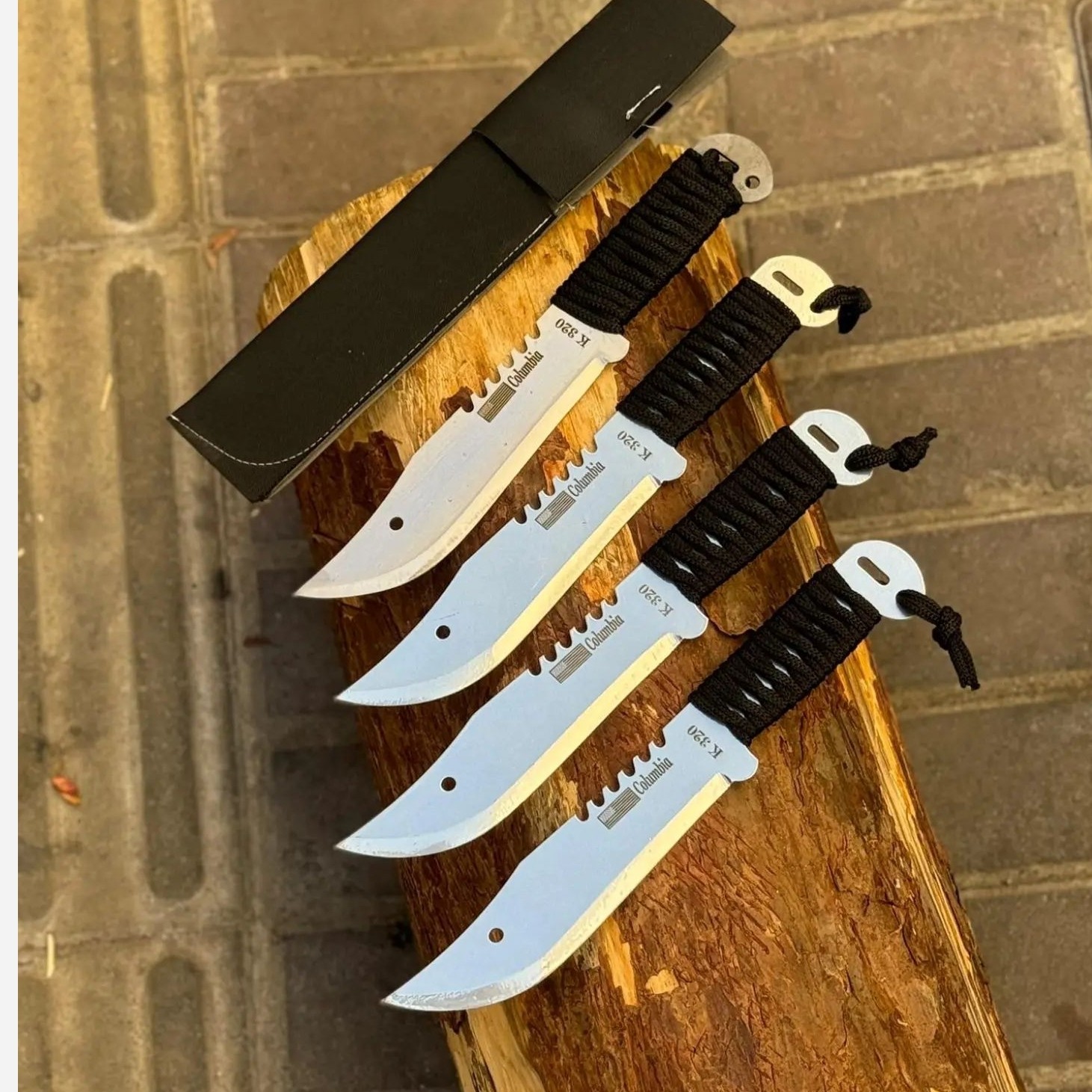 چاقو طبیعتگردی K320 کلمبیا براق با غلاف چسبی
