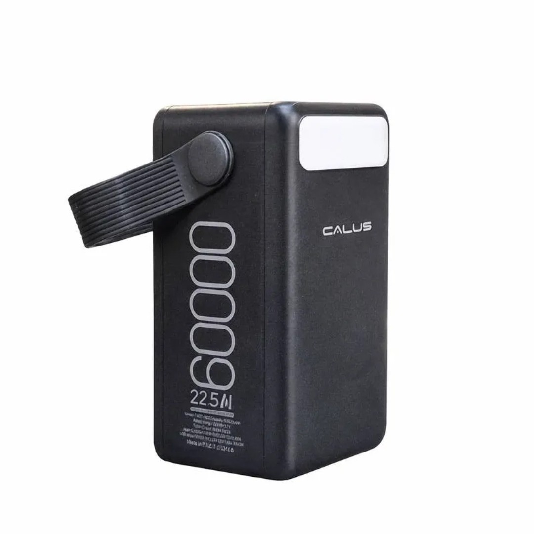 پاوربانک غول KALUS 60000mAh کالوس اصلی 22/5 فست 4 خروجی 4.5 امپر کمپینگ شرگتی چراغ قوه نمایش میزان شارژ (ارسال رایگان)