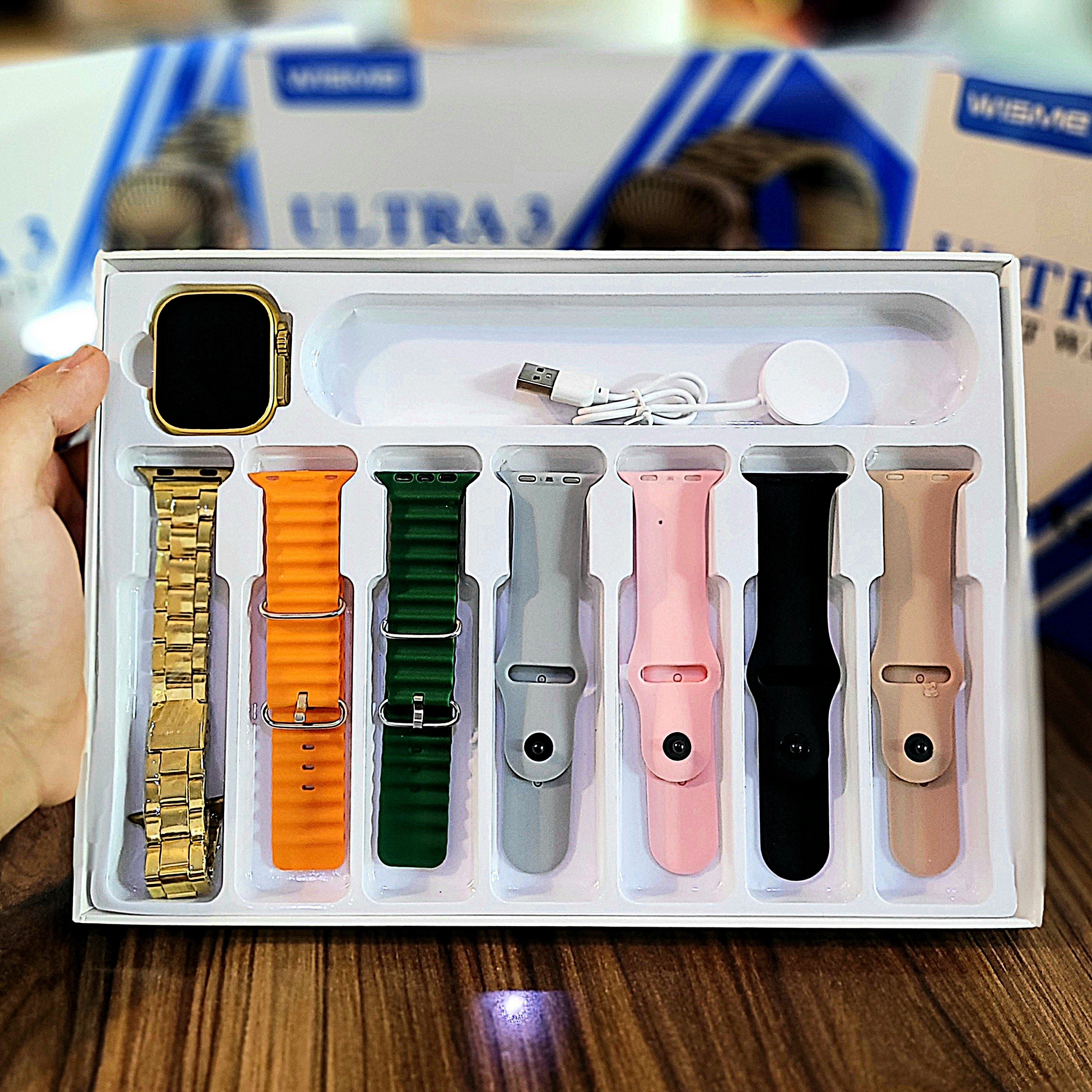 ساعت هوشمند X53ULTRA3 گلد فلزی هفت بند تمام صحفه بالاترین کیفیت بازار تمامی قابلیت ها درجه یک (ارسال رایگان)