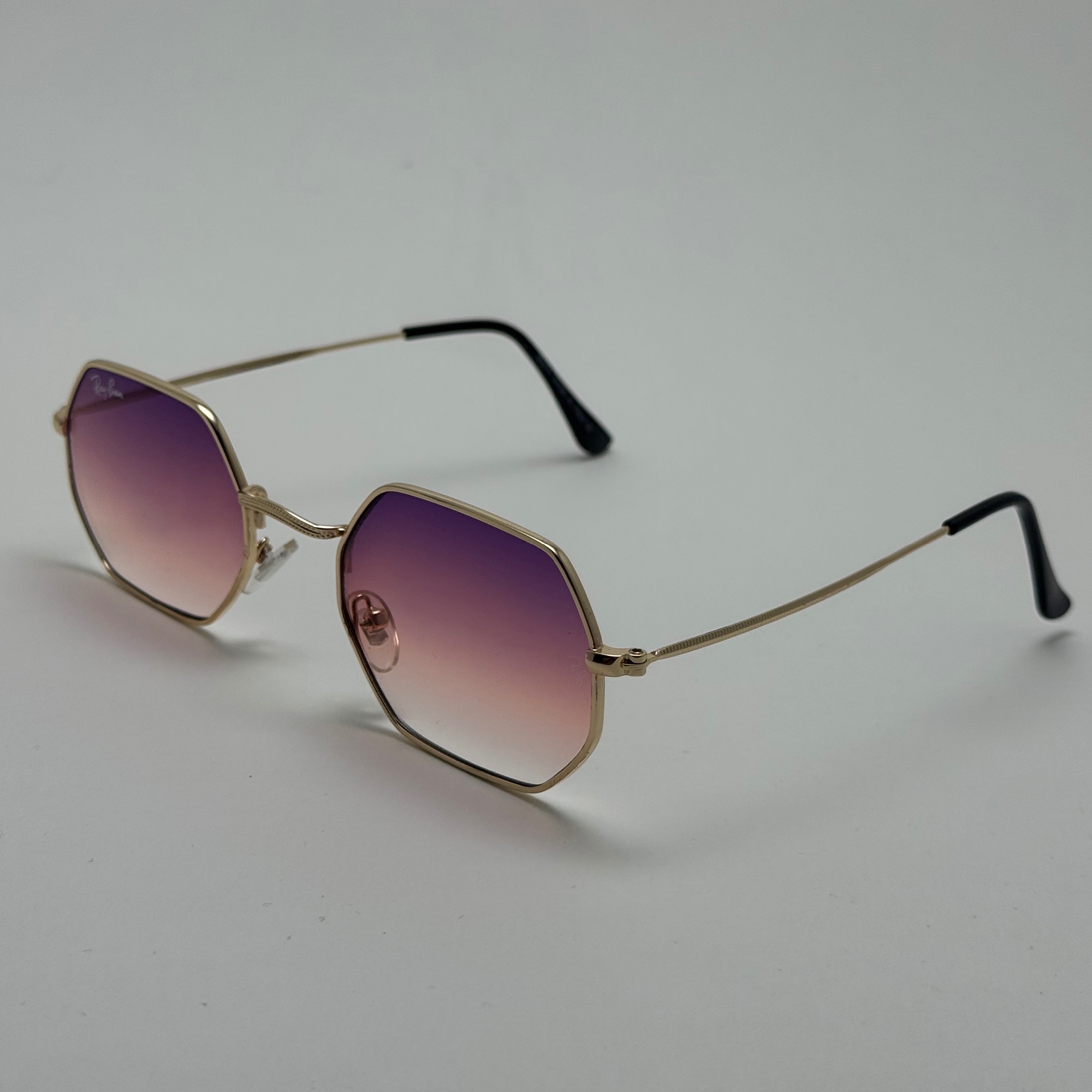 عینک شب ریبن Ray-ban صورتب هایلایت فریم طلایی کد RB 3556 ایکس (ارسال رایگان)