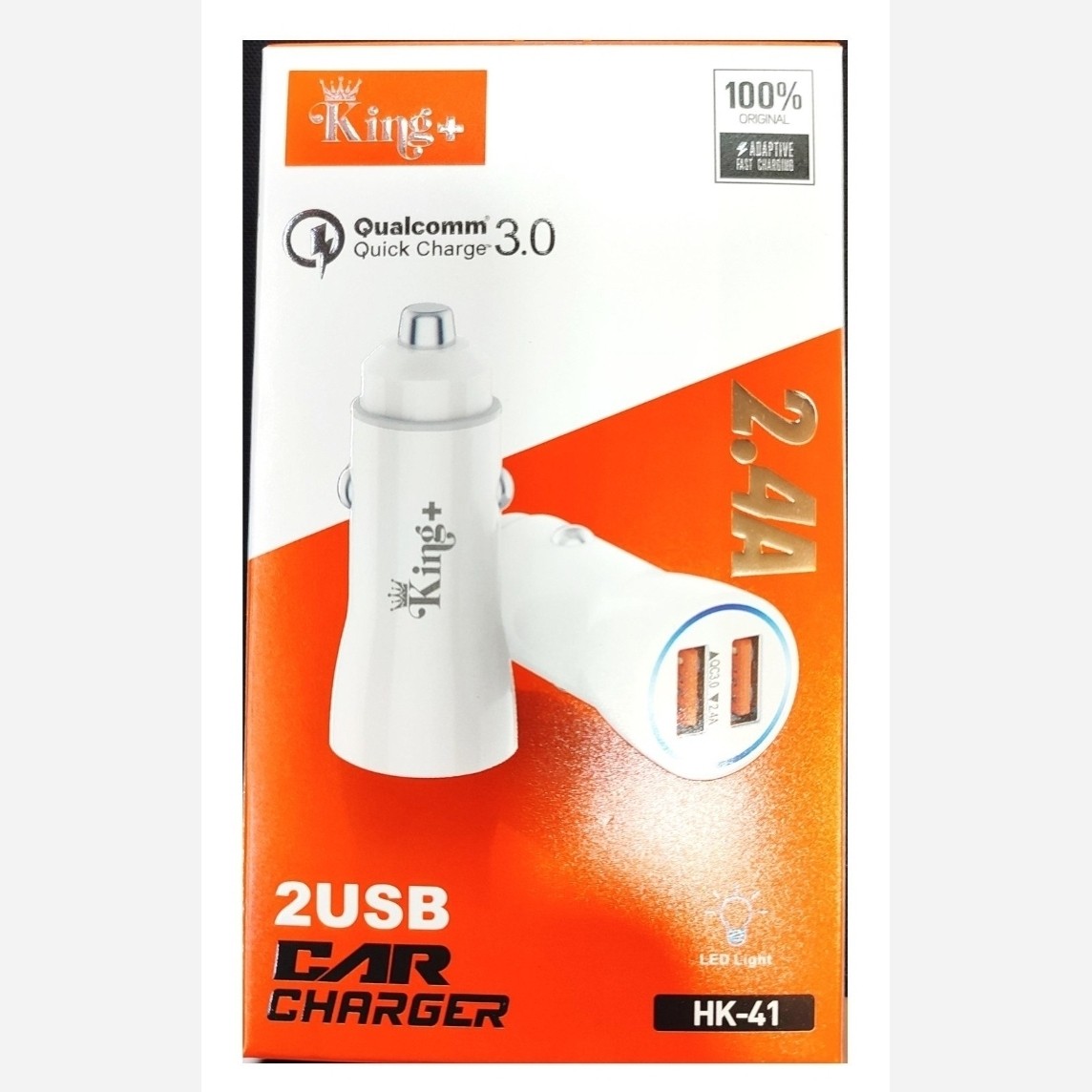 شارژر فندکی ماشین کینگ پلاس مدل HK-41دو پورت 2.4A اورجینال پرفروش باحداقل سود ارسال رایگان ایکس
