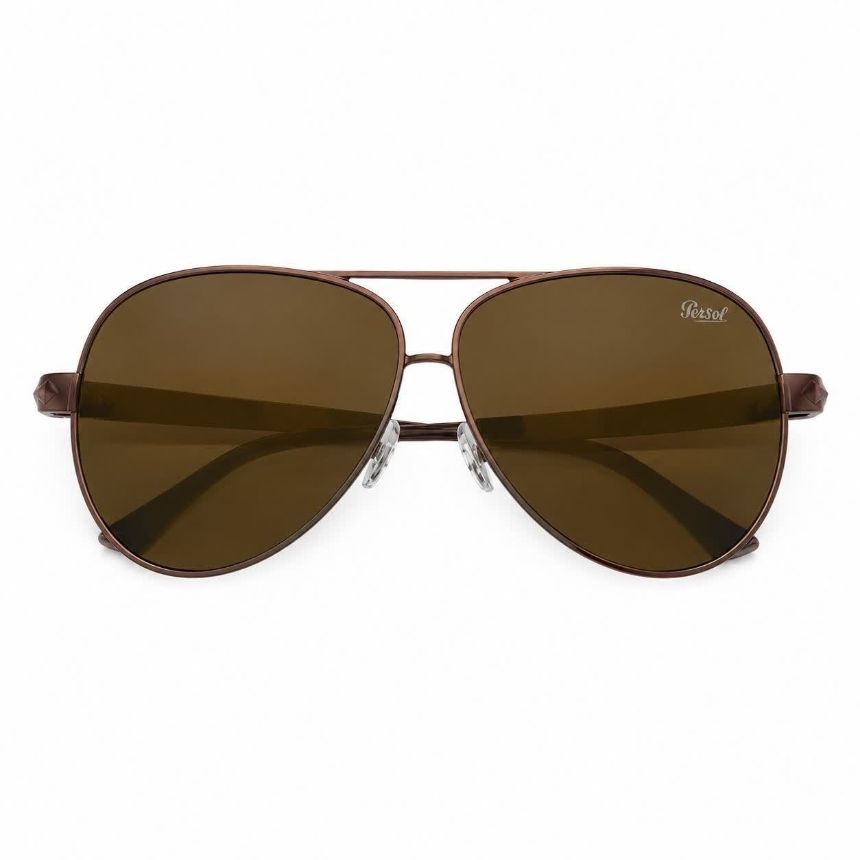 عینک آفتابی مردانه خلبانی پرسول persol استاندارد ساخت ایتالیا مدلB9 قهوه ای