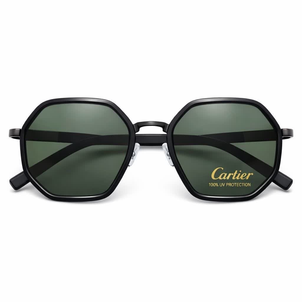 عینک آفتابی مردانه فرانسوی کارتیر Cartier استاندارد مدلB12 مشکی کلاغی