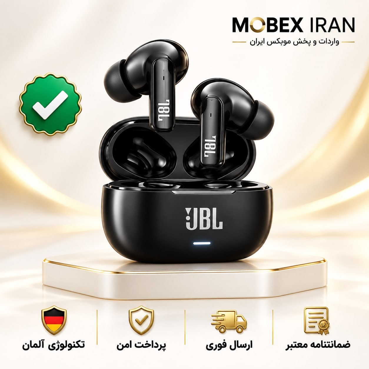هندزفری ایرپاد jbl122 کیفیت صداعالی اقساطی ضمانت دار