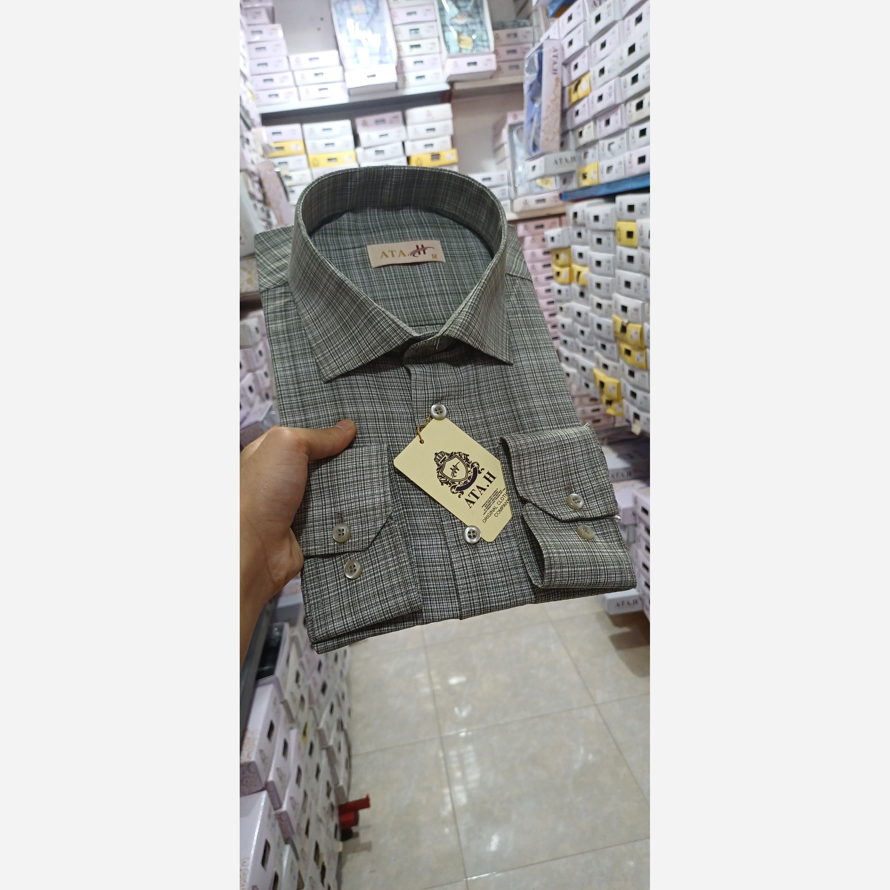 پیراهن مردانه چهارخونه محو سفید سبز خاص کد 2026