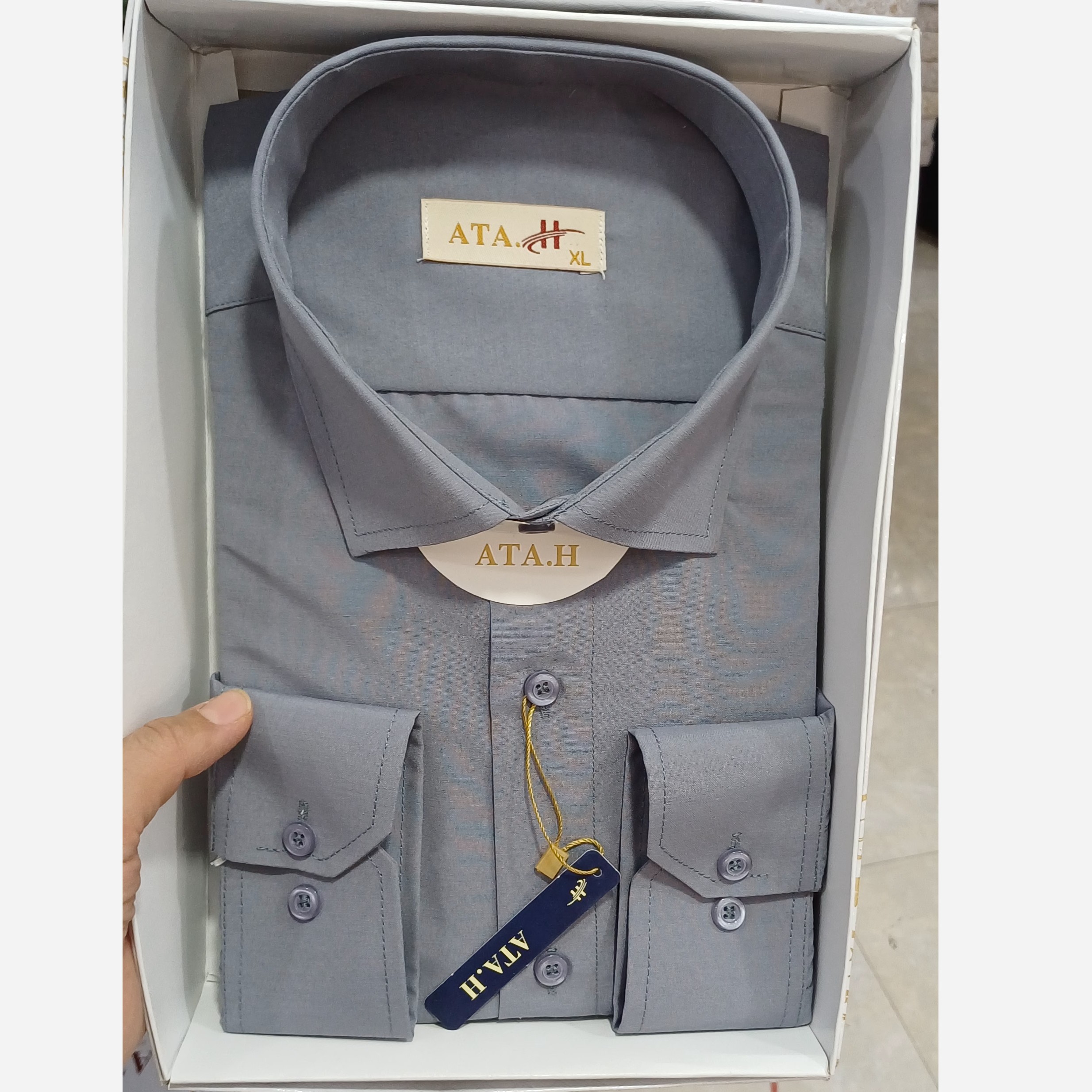 پیراهن مردانه طوسی