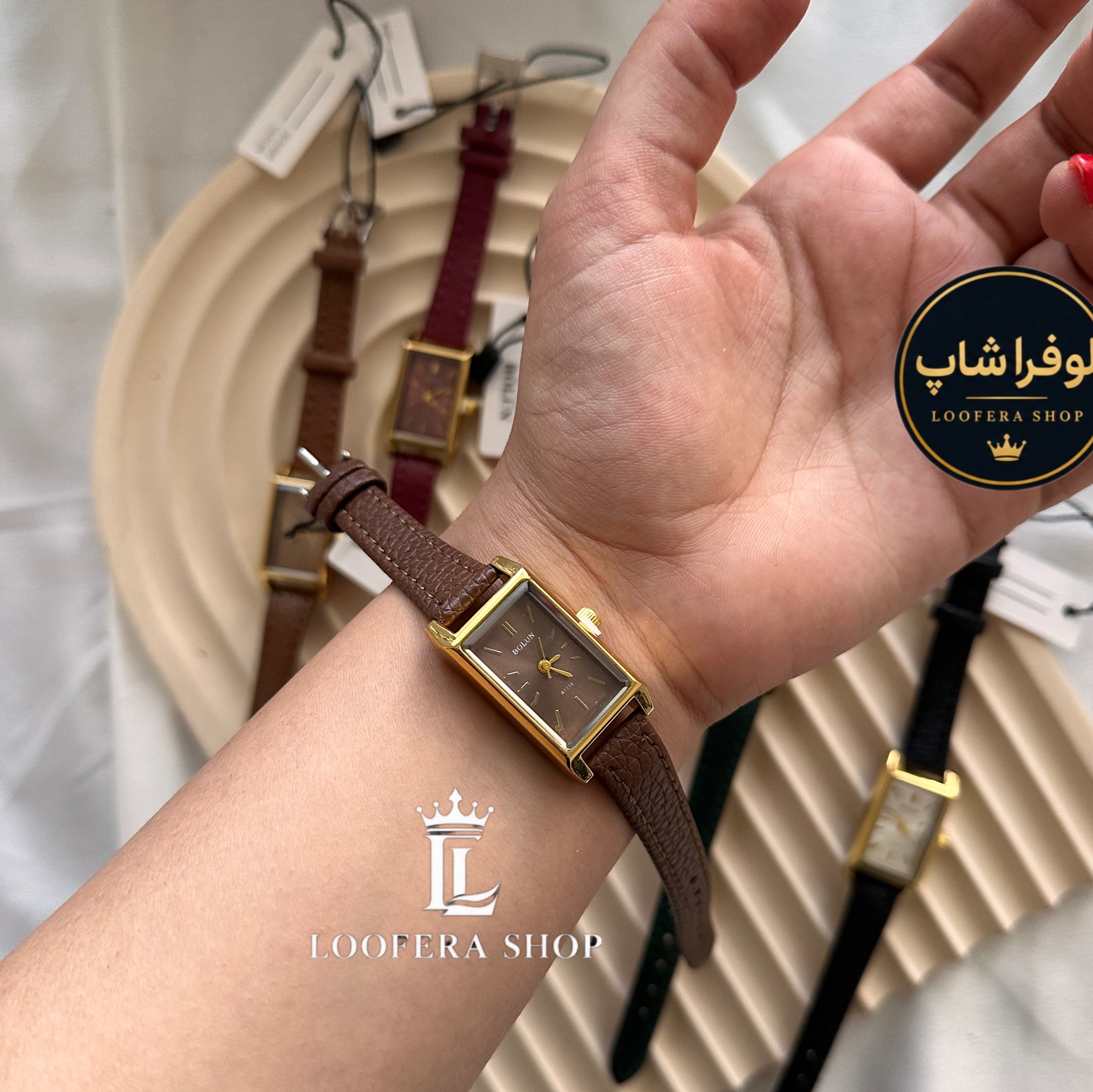 ساعت بولون بند چرم قهوه ای