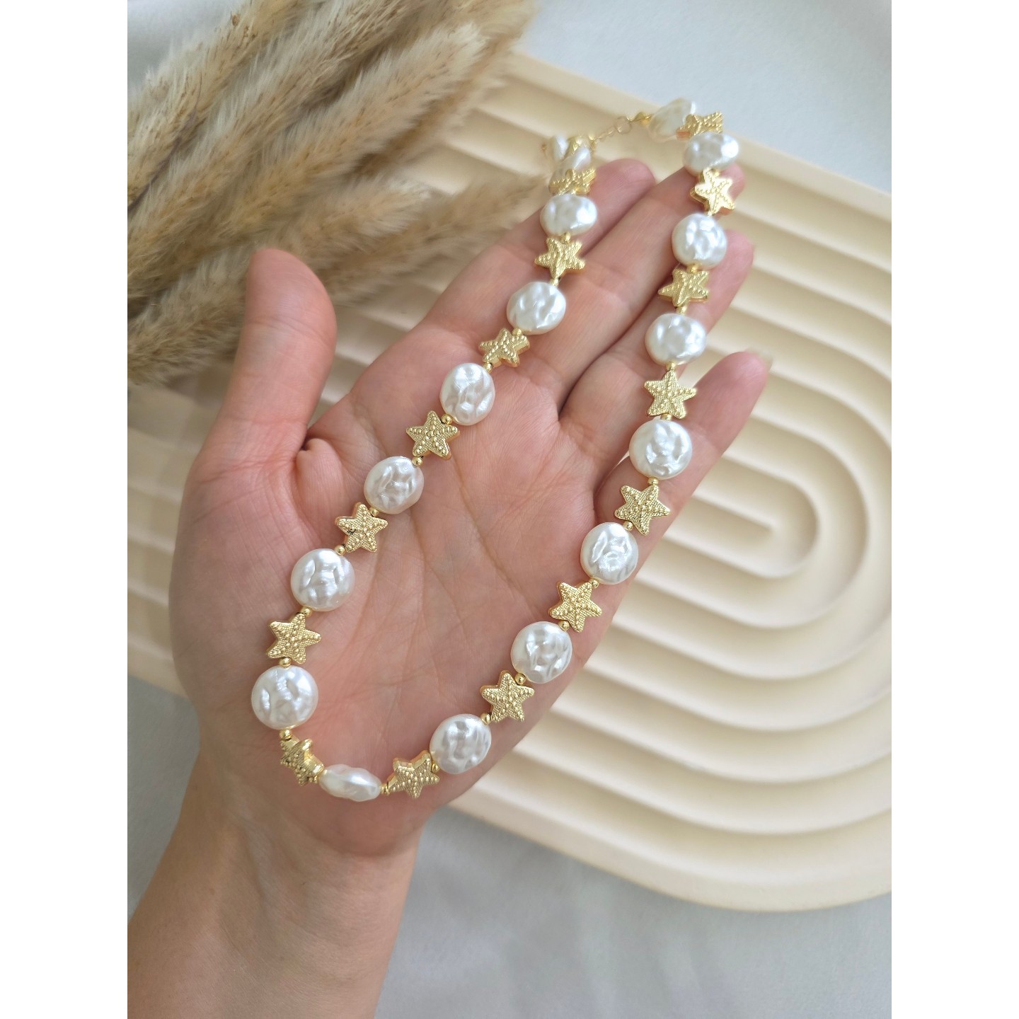گردنبند دخترانه مرواریدی ستاره