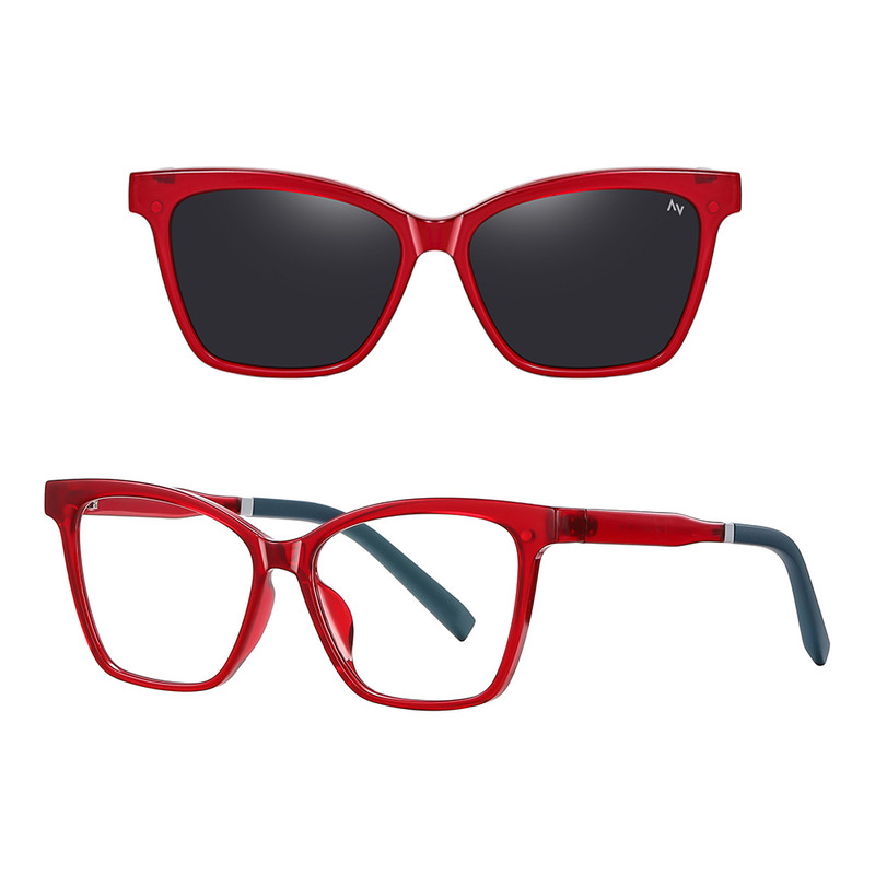 فریم عینک طبی آلبرت وگ مدل CG7704C744-P01 Polarized Double Switch به همراه کاور آفتابی