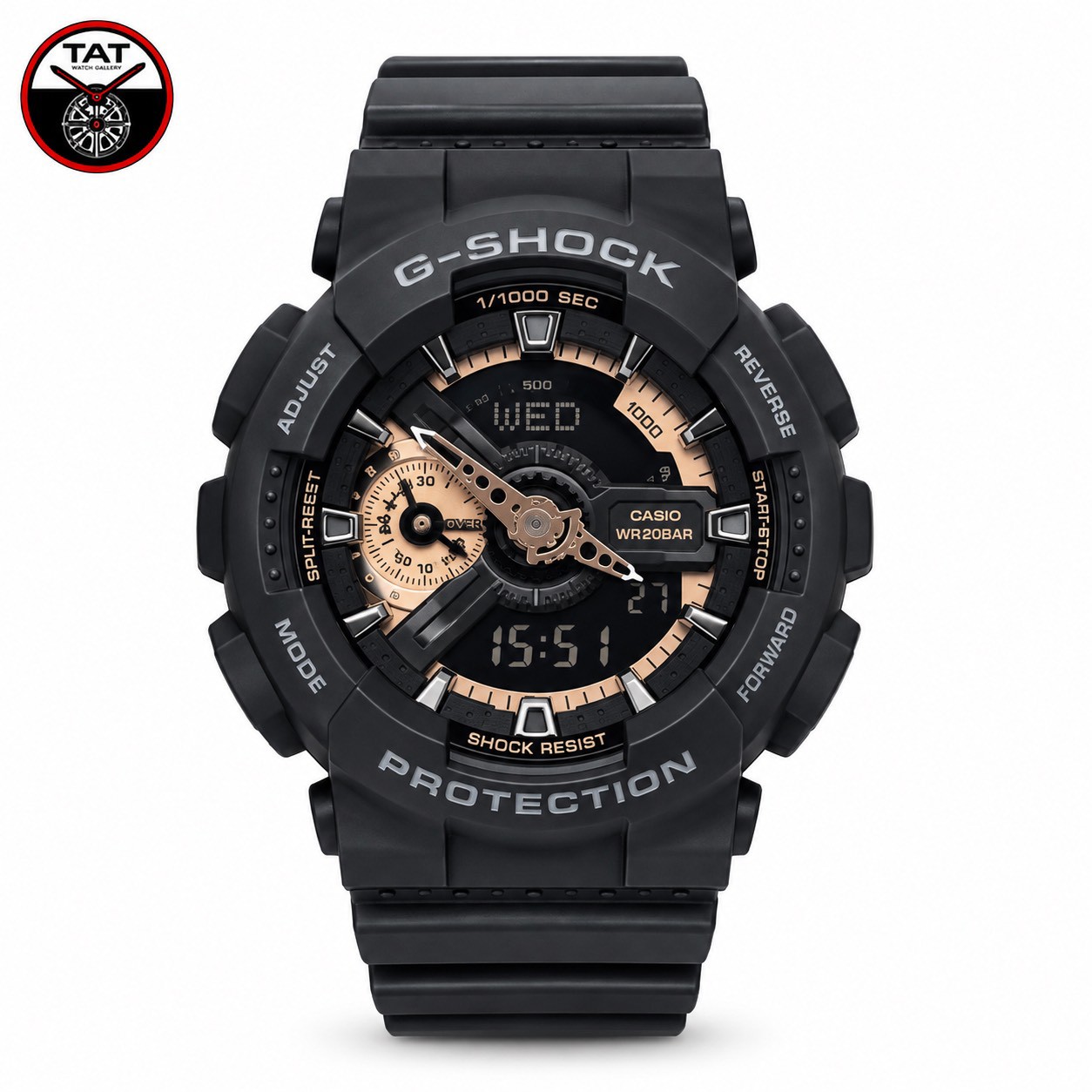 ساعت مردانه جی شاک GA110RG موتور ژاپن با 12 ماه گارانتی ارسال رایگان جعبه کاسیو G-Shock ساعت مچی جیشاک