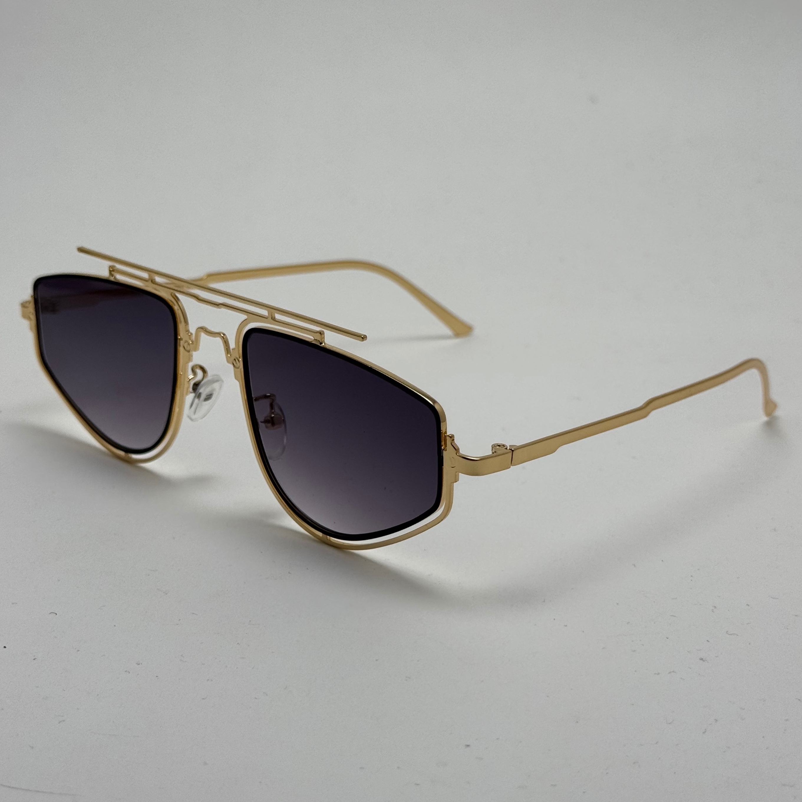 عینک آفتابی دیور Dior مدل Aviator مشکی طلایی تمام استیل رنگ ثابت کد 1