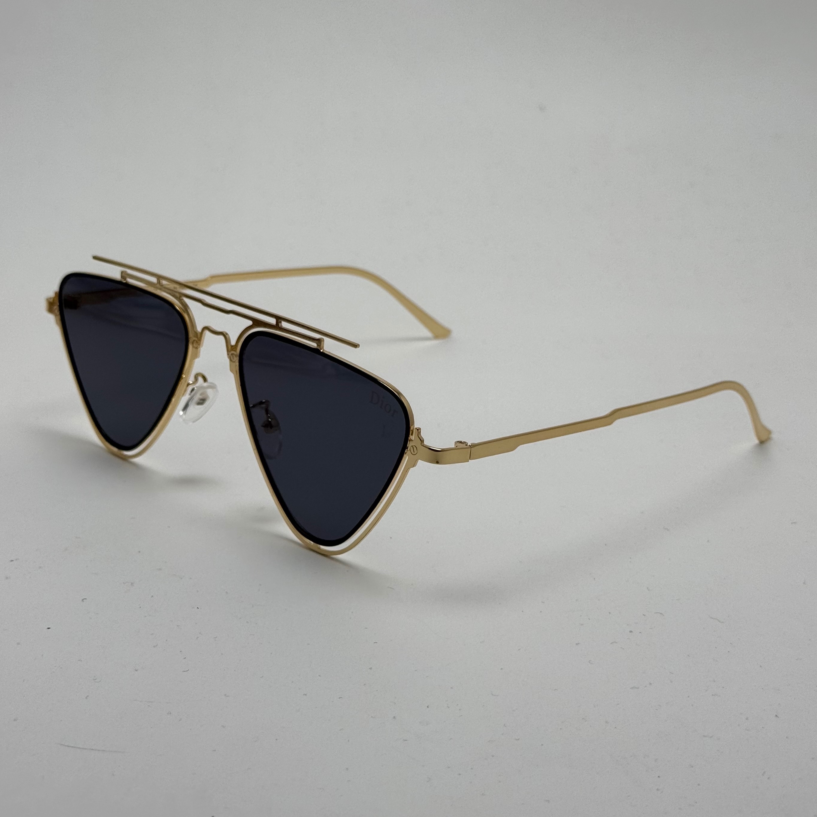 عینک آفتابی دیور Dior مدل Aviator مشکی طلایی تمام استیل رنگ ثابت