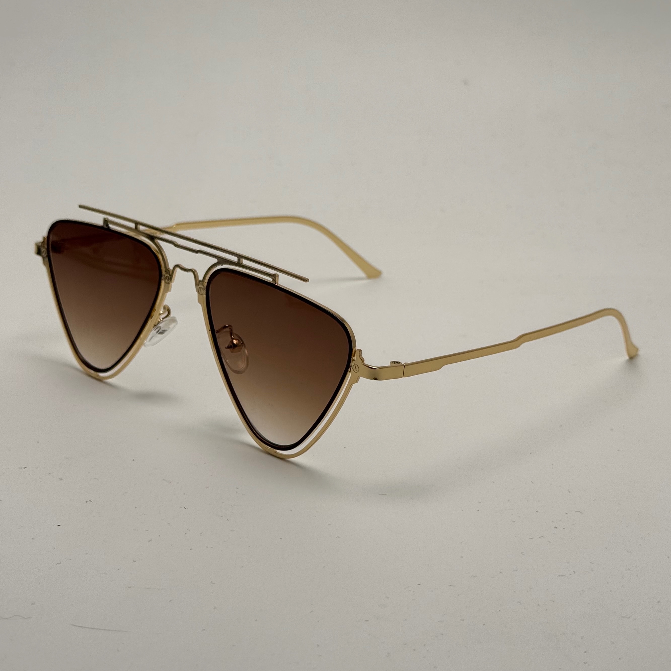 عینک آفتابی دیور Dior مدل Aviator قهوه ای تمام استیل رنگ ثابت